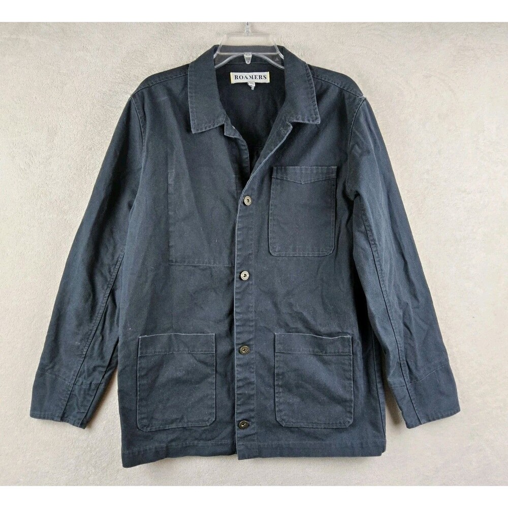 Roamers Men's Button Front Cotton Utility Jacket Navy Size M